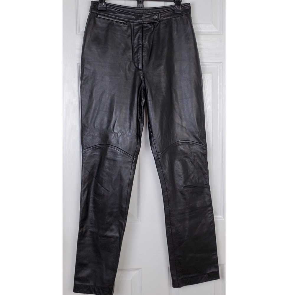 Wilson maxima black Leather moto pants size 8